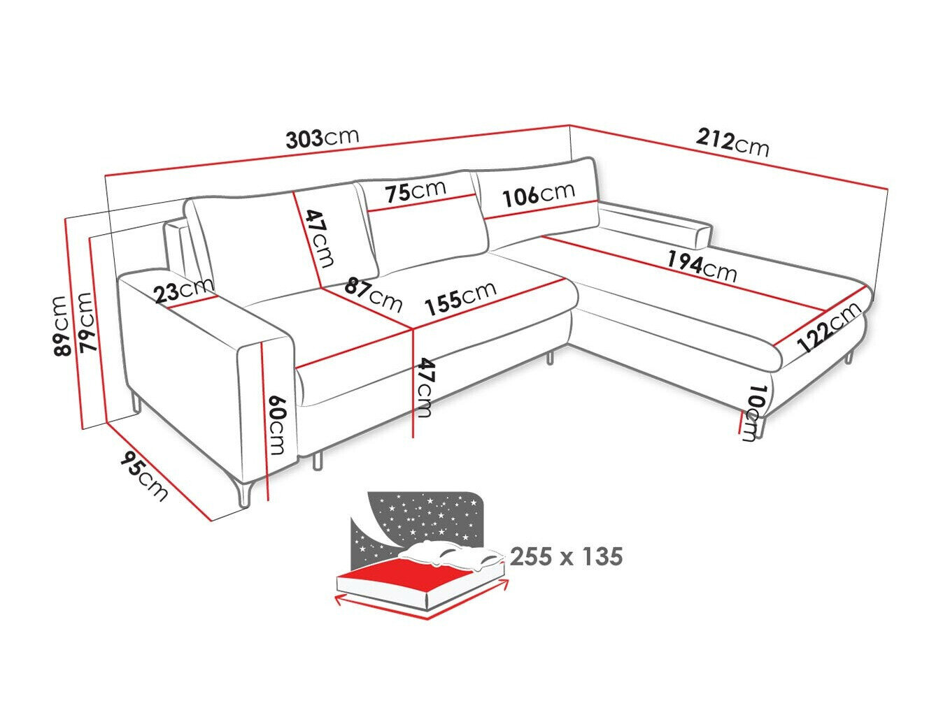 Hjørnesofa Lincoln 175 (Barrel 97)