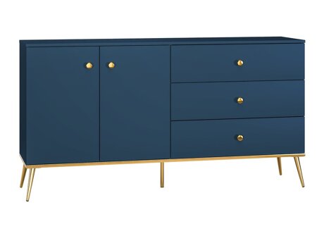 Kommode Flonovu 102 (Mørkeblå + Gylden)