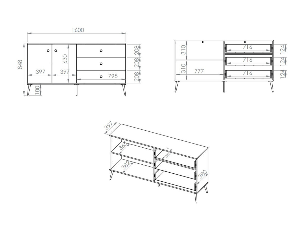Kommode Flonovu 102 (Mørkegrøn + Gylden)