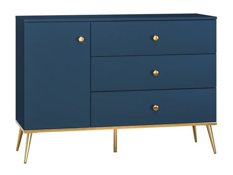 Kommode Flonovu 103 (Mørkeblå + Gylden)