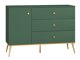 Kommode Flonovu 103 (Mørkegrøn + Gylden)