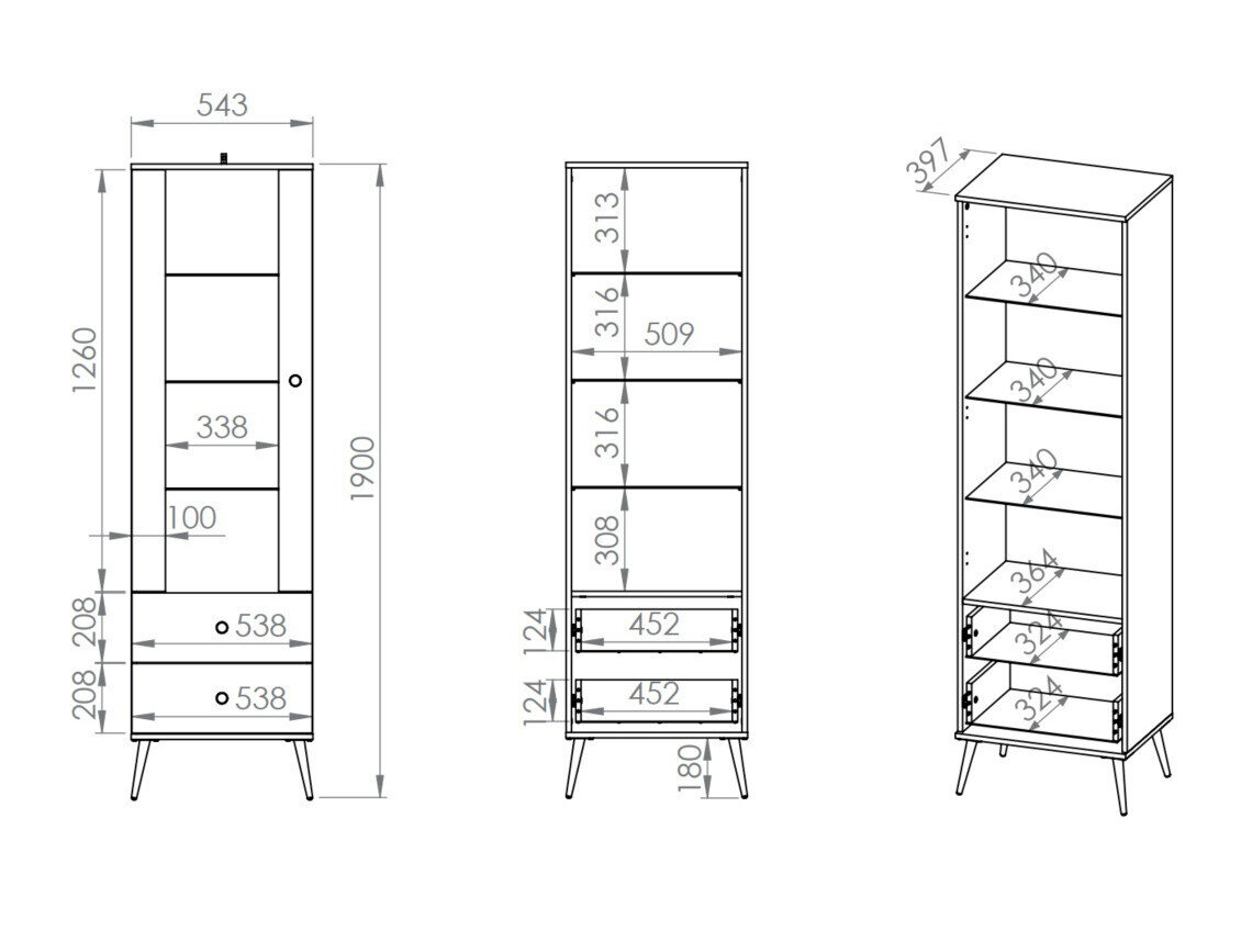 Reol Flonovu 100 (Mørkeblå + Gylden)