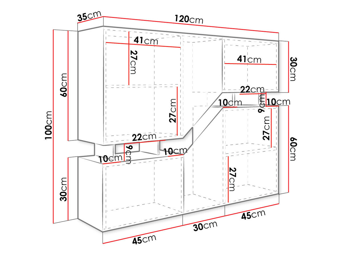 Skænk Comfivo Daldune 101 (Wotan eg + Hvid)