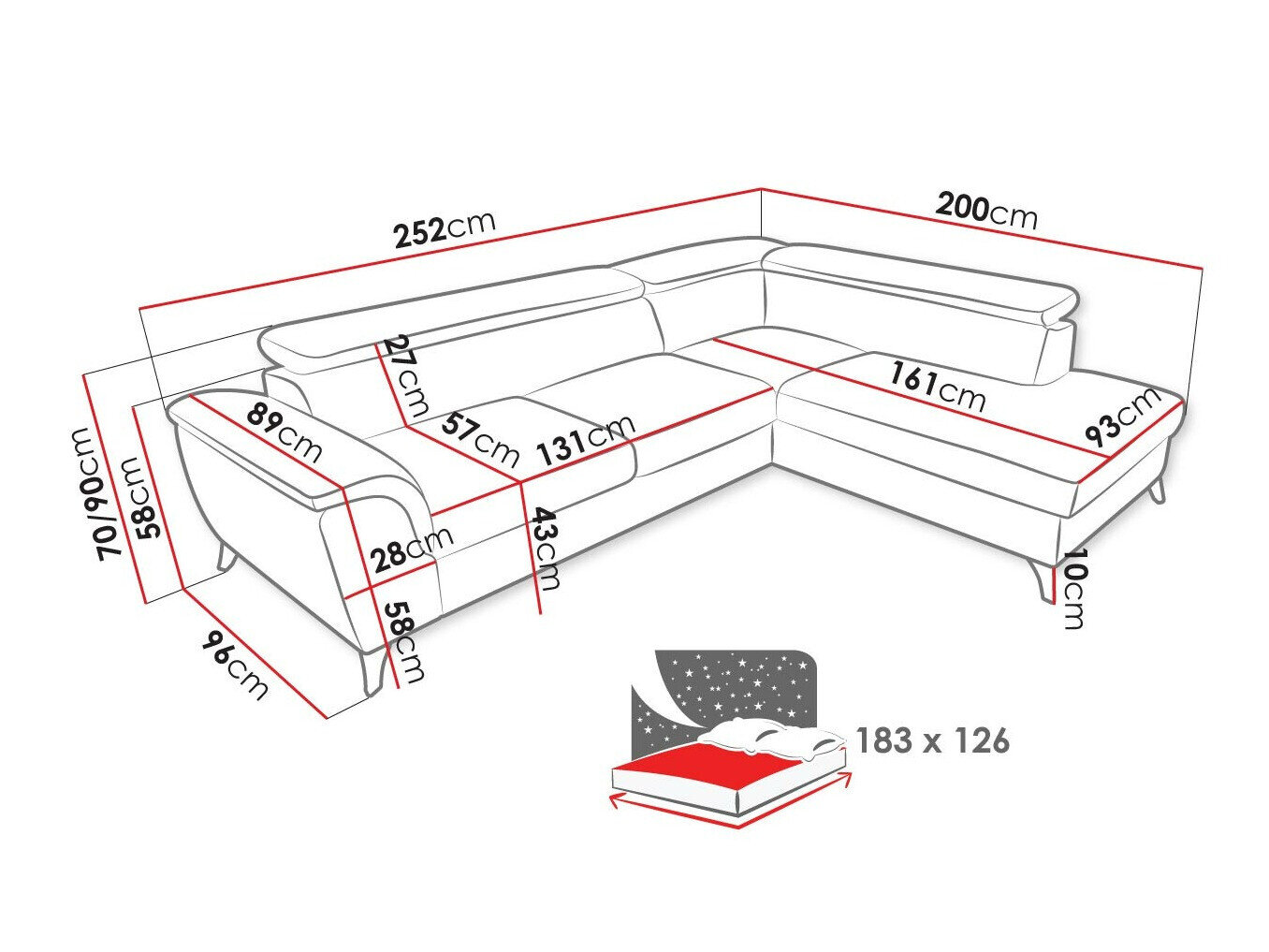 Hjørnesofa Lincoln 178 (Zetta 291)