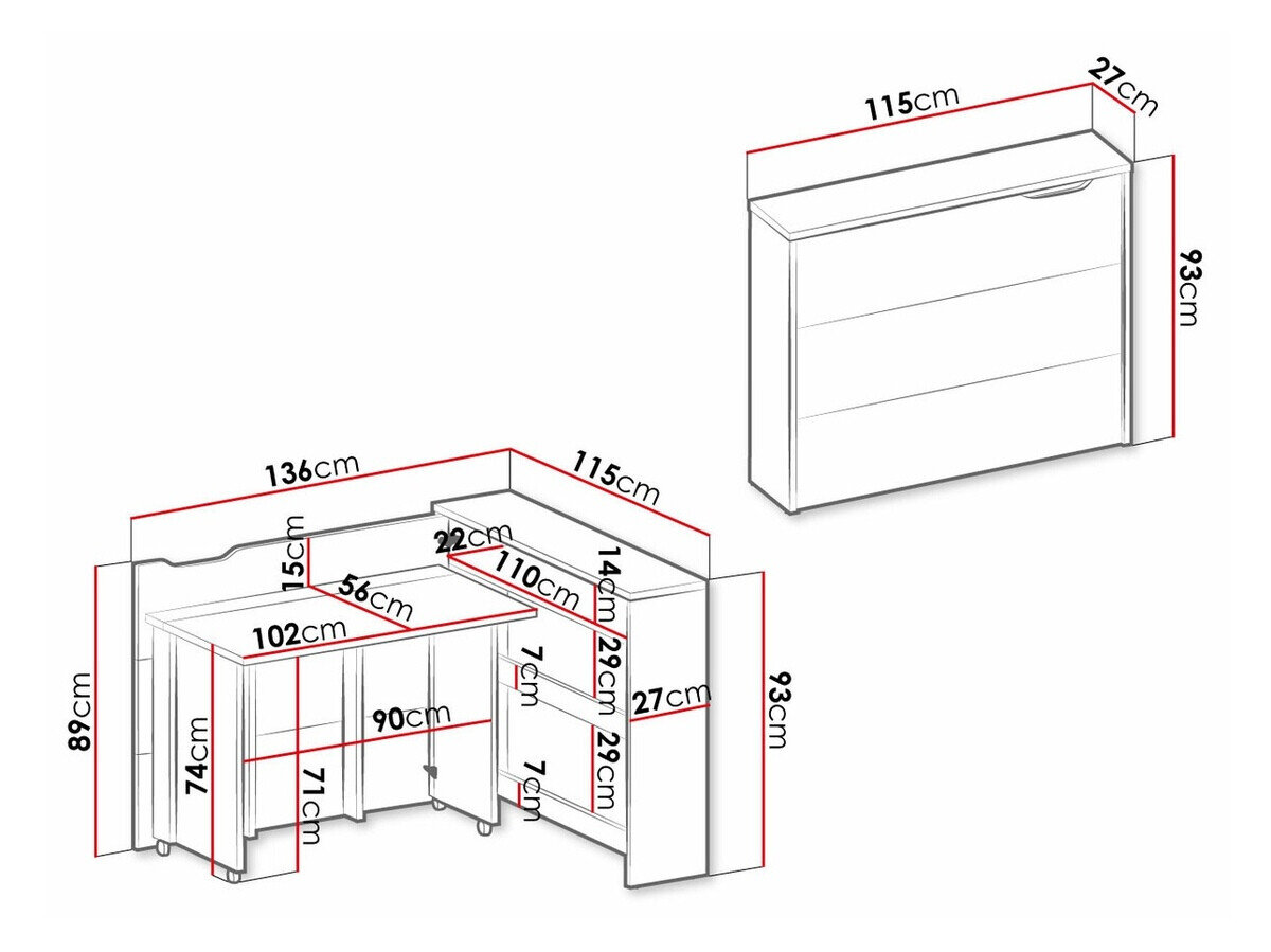 Hjørneskrivebord Concept Pro Lenart (Hvid)
