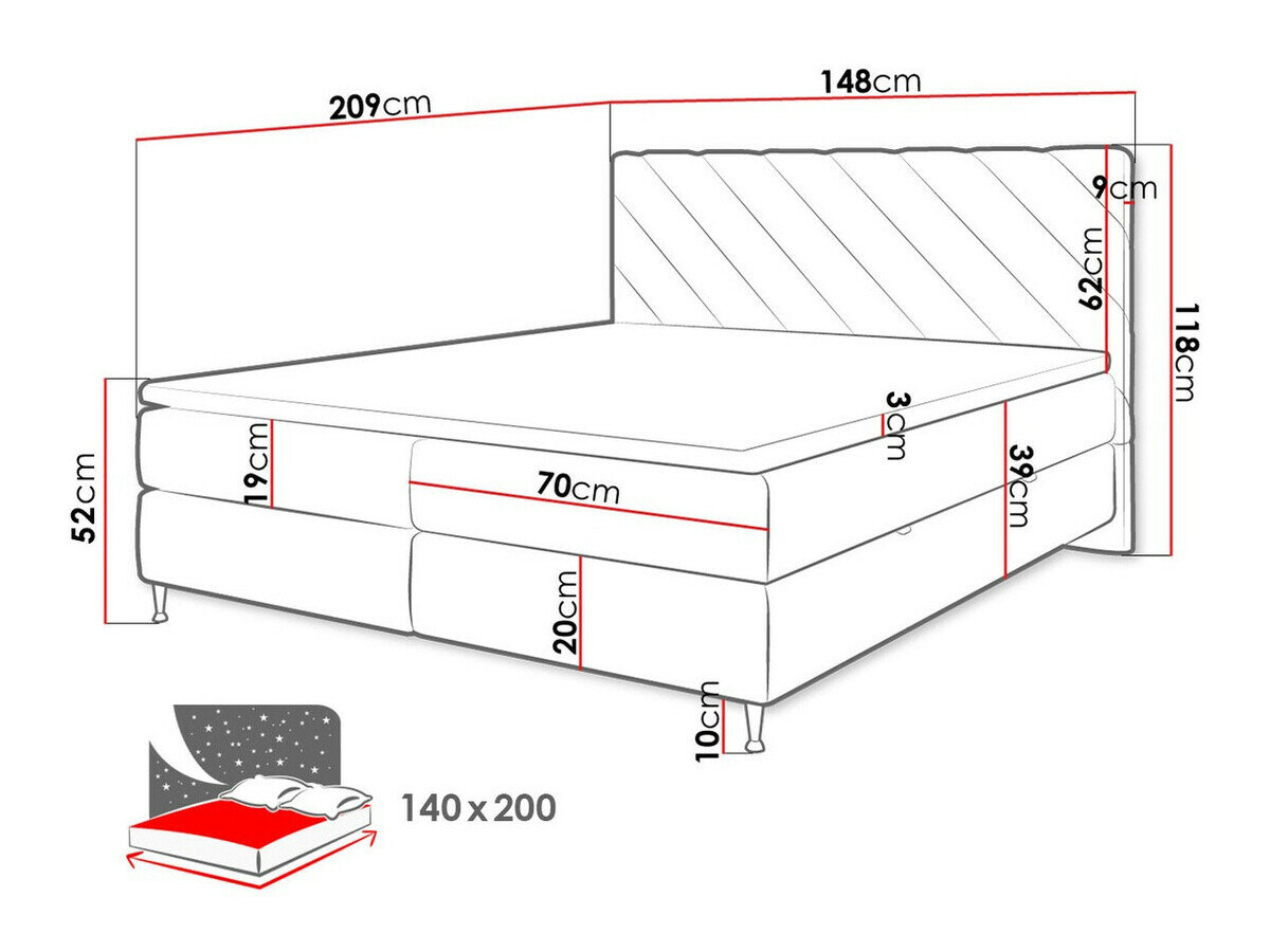 Boxspring ComfiDream Onaona (Fresh 32)