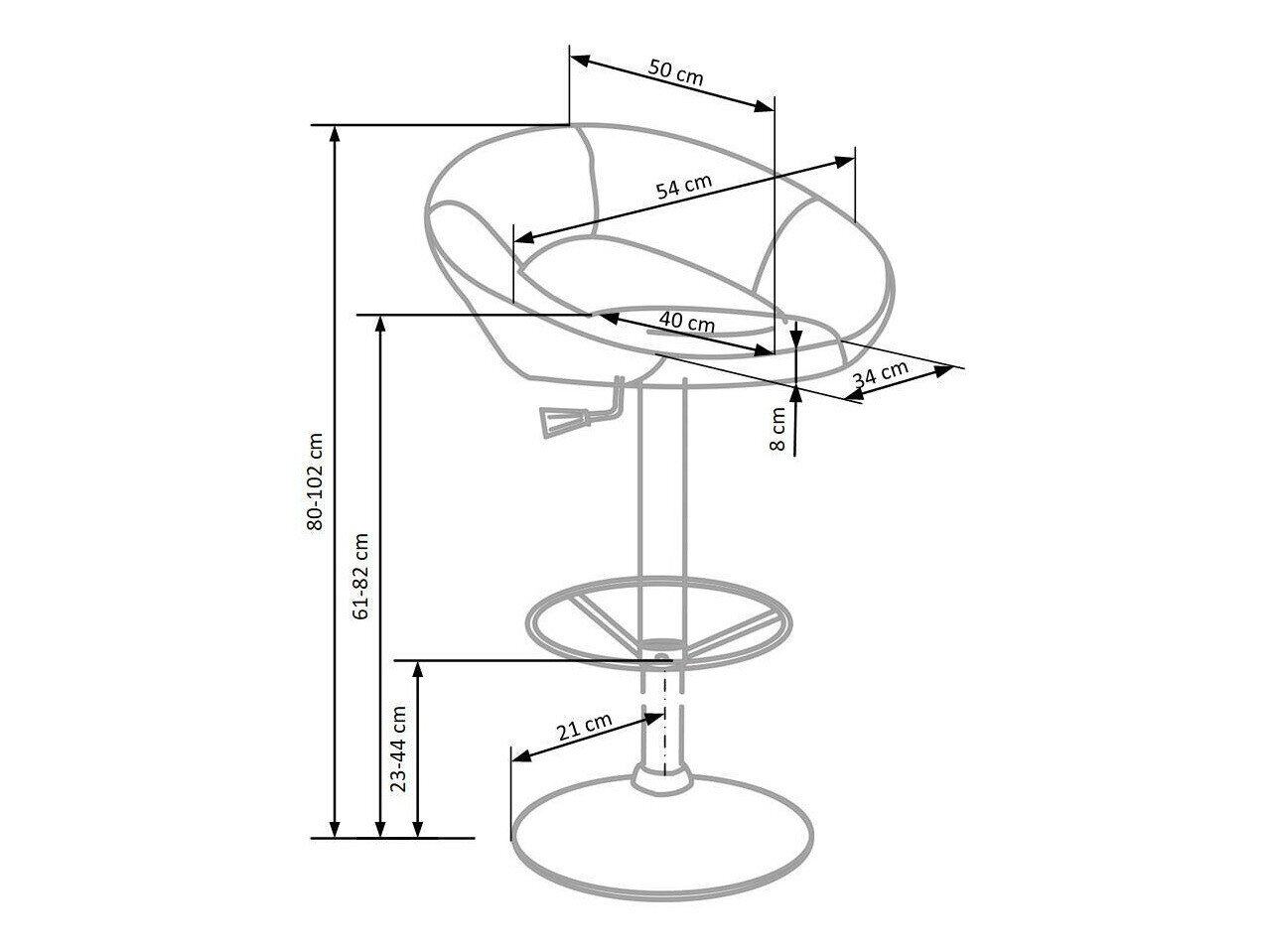 Counterstol Houston 452 (Grå)