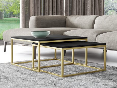 Ensemble tables basses Oswego 102 (Noir + Doré)