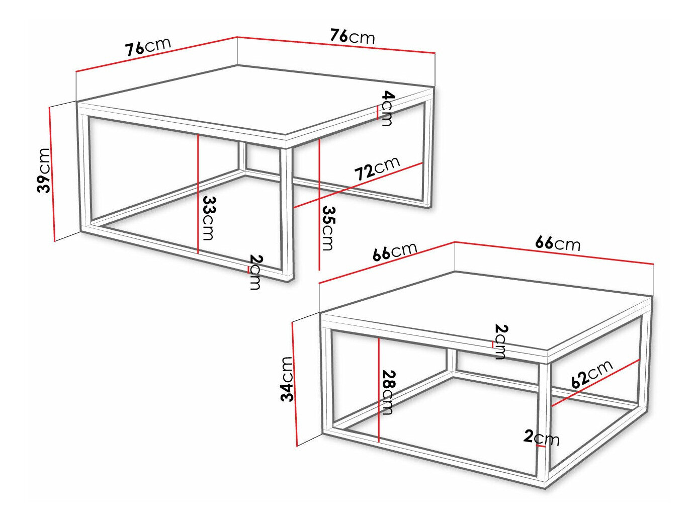 Salontafel set Oswego 101 (Wit + Zwart)