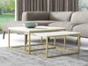 Ensemble tables basses Oswego 102 (Marbre blanc + Doré)