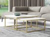 Salontafel set Oswego 102 (Wit marmer + Gouden)