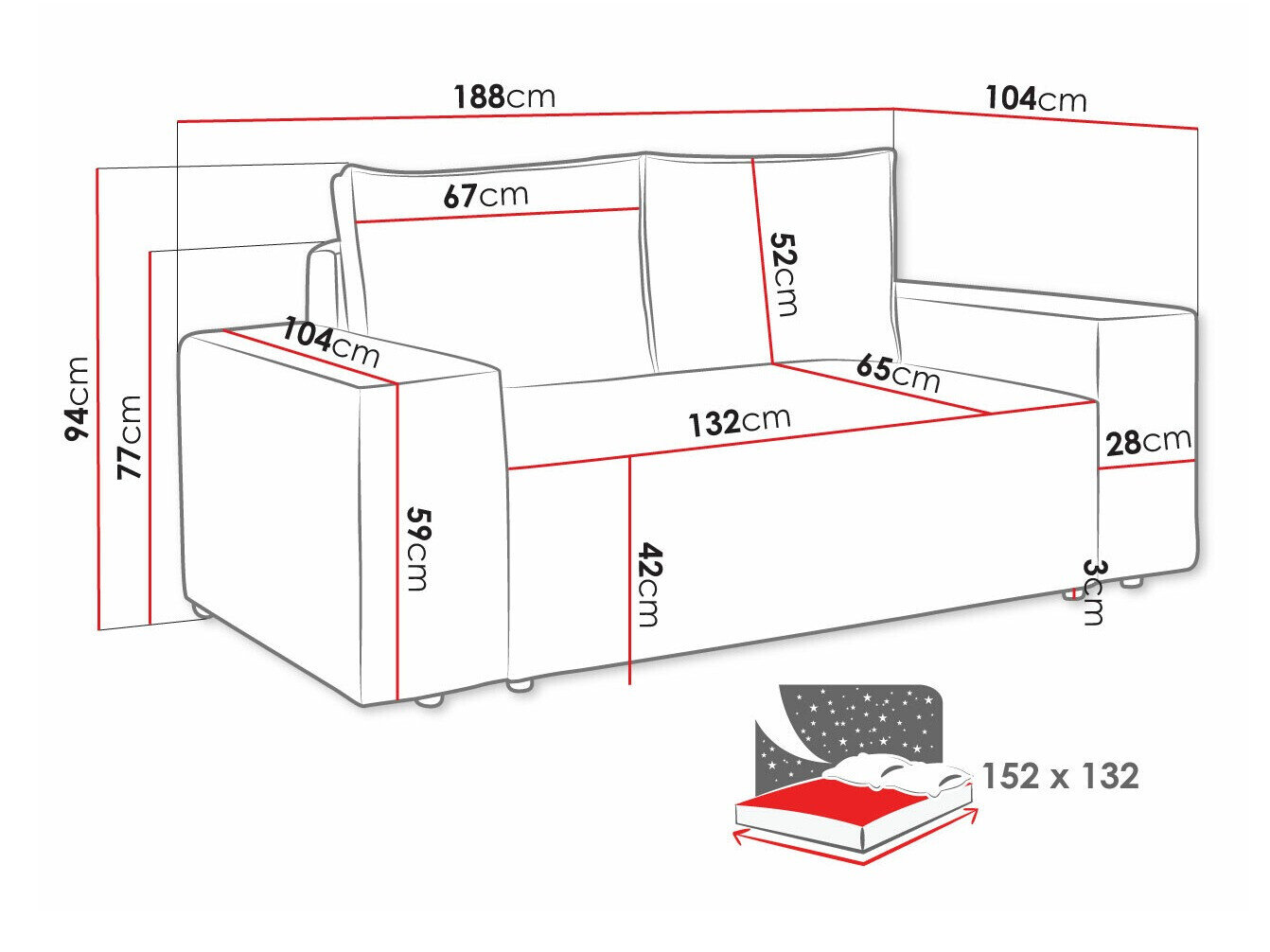 Diivanvoodi Clovis 107 (Poso 110)