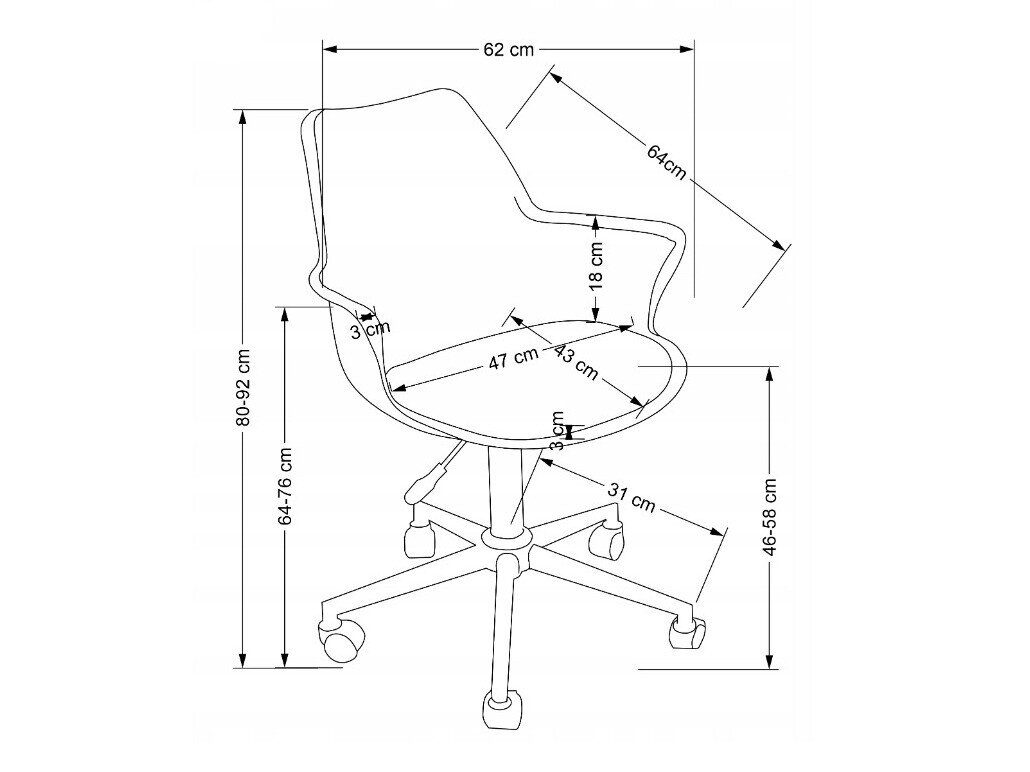 Chaise de bureau Houston 1424 (Rose)