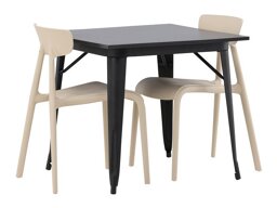 Eetkamerset Dallas 3896 (Zwart + Beige)