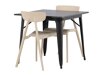 Eetkamerset Dallas 3896 (Zwart + Beige)