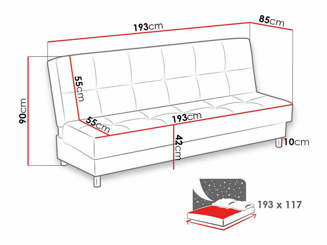 Sovesofa Columbus 107 (Kronos 19)