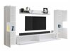 Woonkamerset Sarasota 131 (Donkergrijs + Glanzend wit)