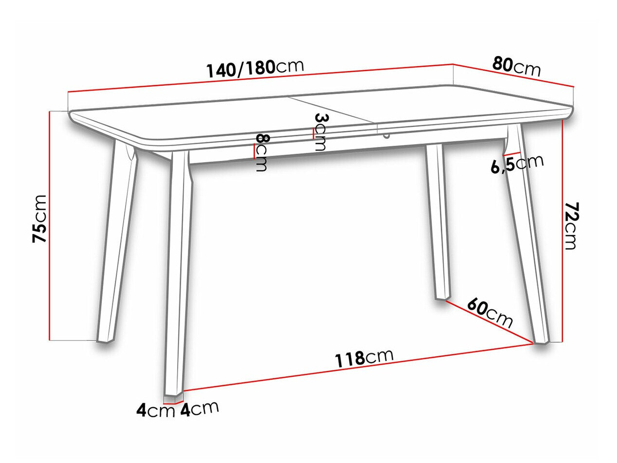 Tafel Victorville 175 (Wit)