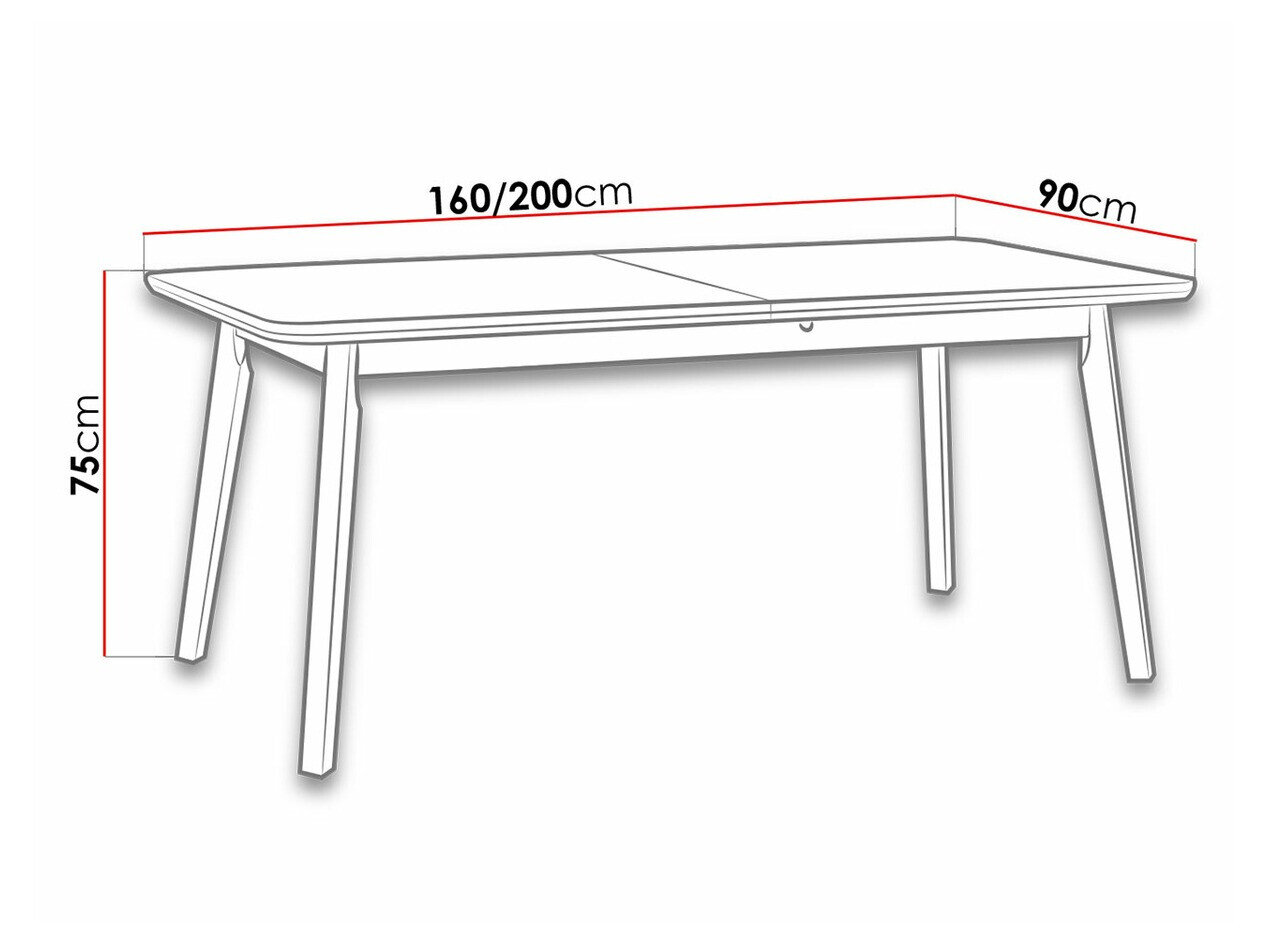 Tafel Victorville 185 (Zwart)