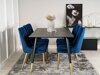 Eetkamerset Dallas 1256 (Blauw + Gouden)