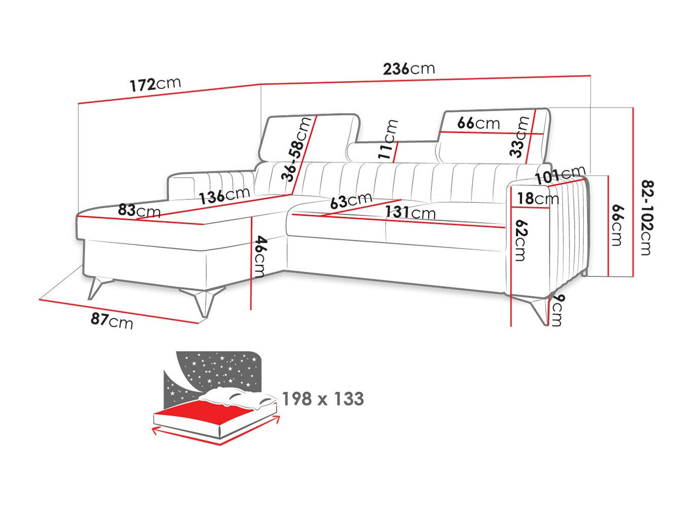 Hjørnesofa Columbus 191 (Poso 01)