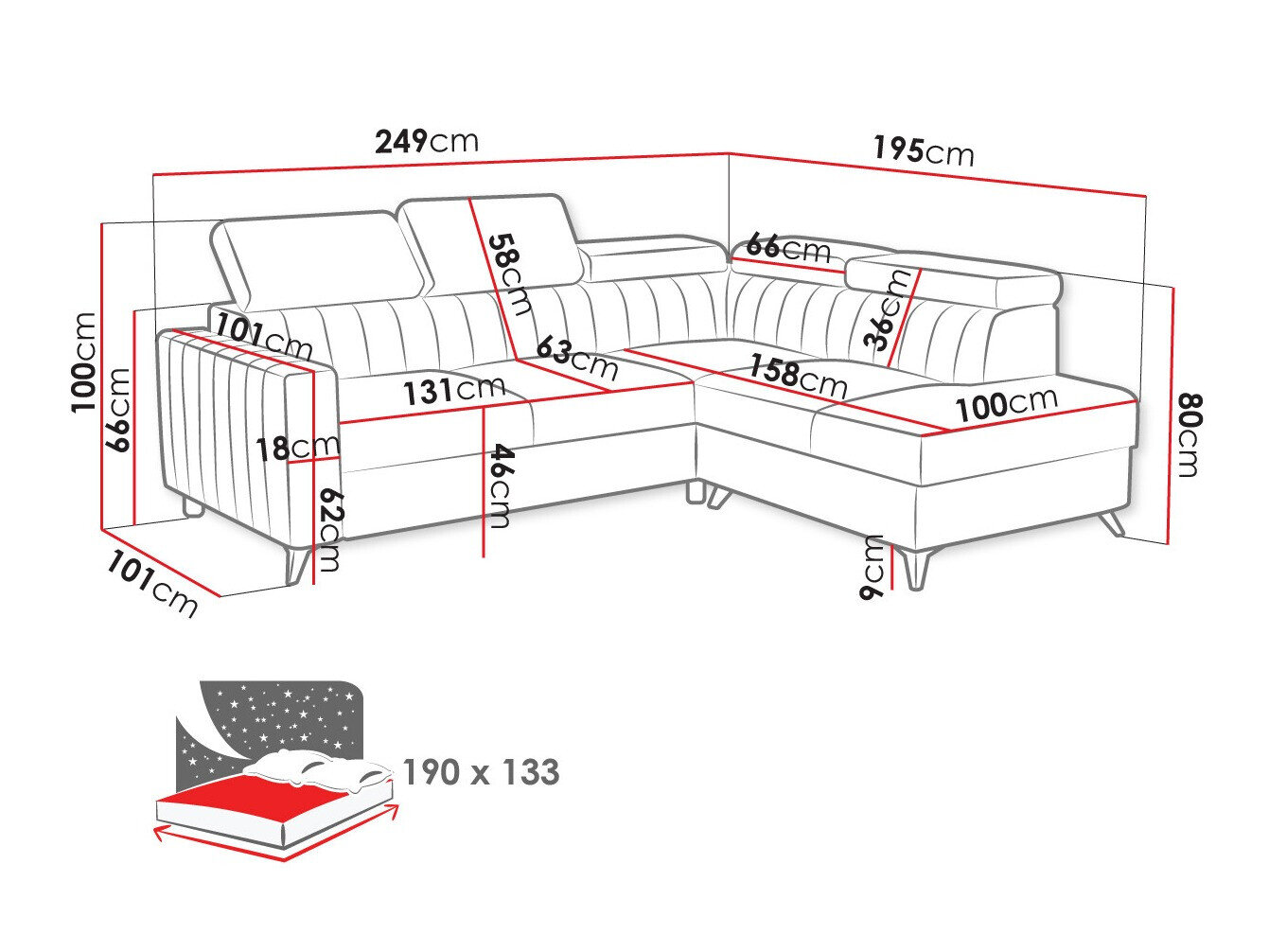 Hjørnesofa Columbus 202 (Velutto 11)