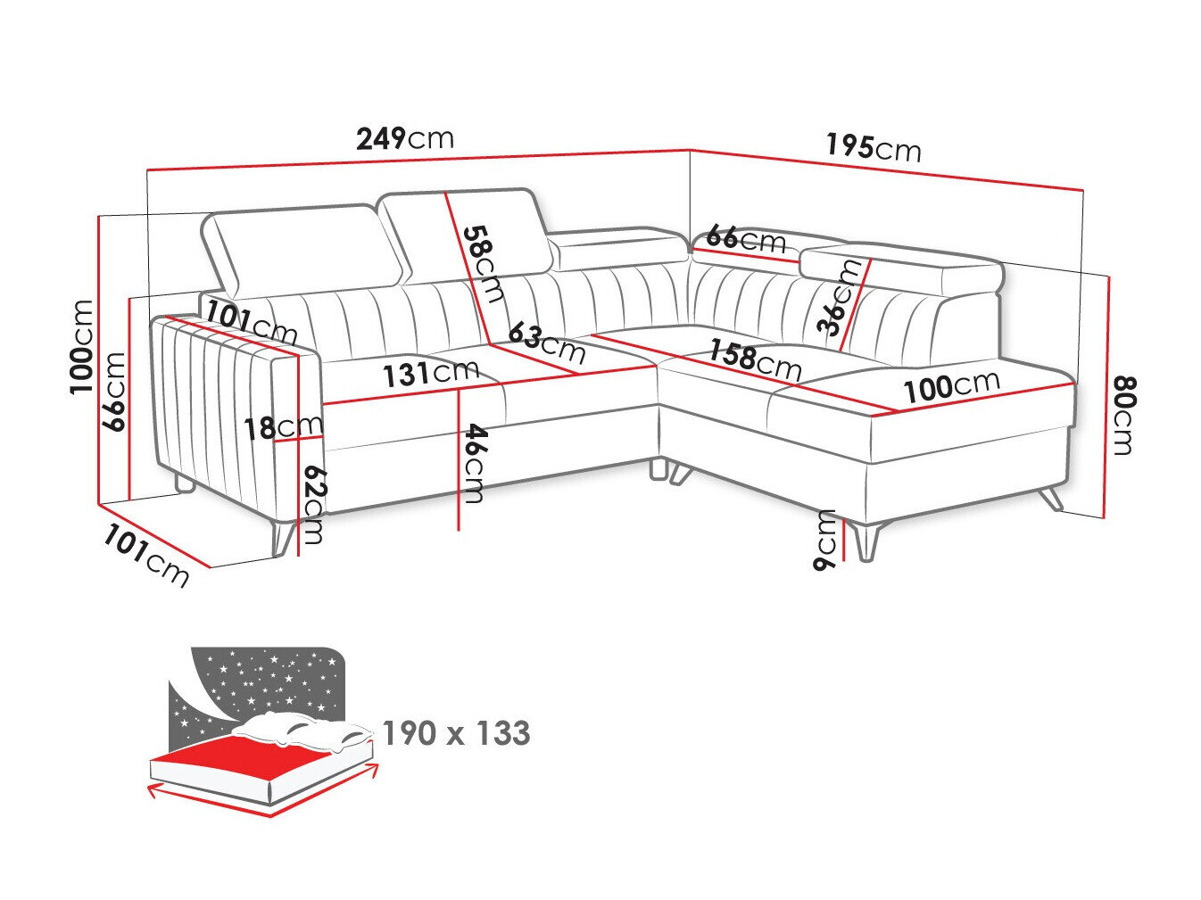 Hjørnesofa Columbus 202 (Velutto 16)