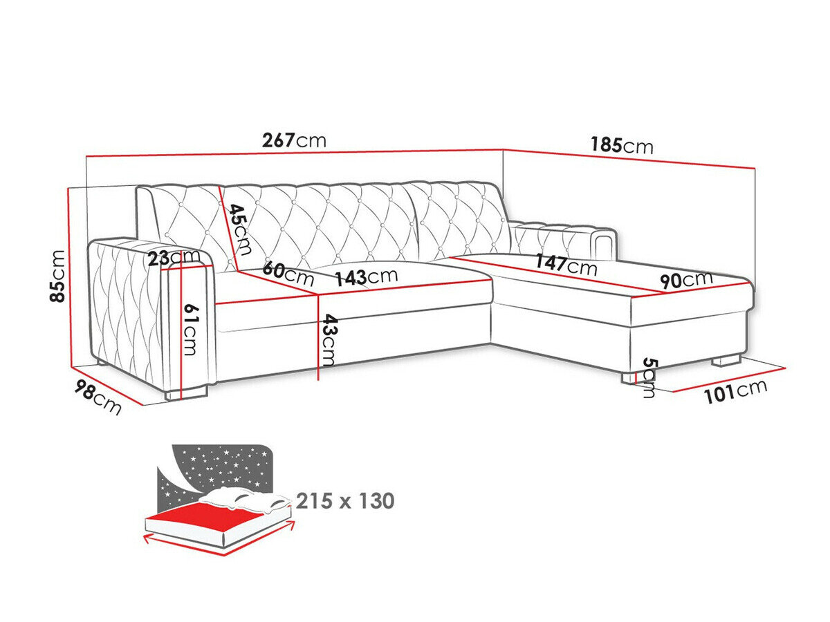Hjørnesofa Columbus 203 (Kronos 46)