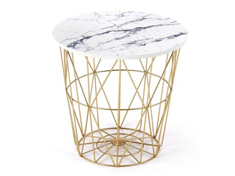 Salontafel Houston 1454 (Gouden + Wit marmer)