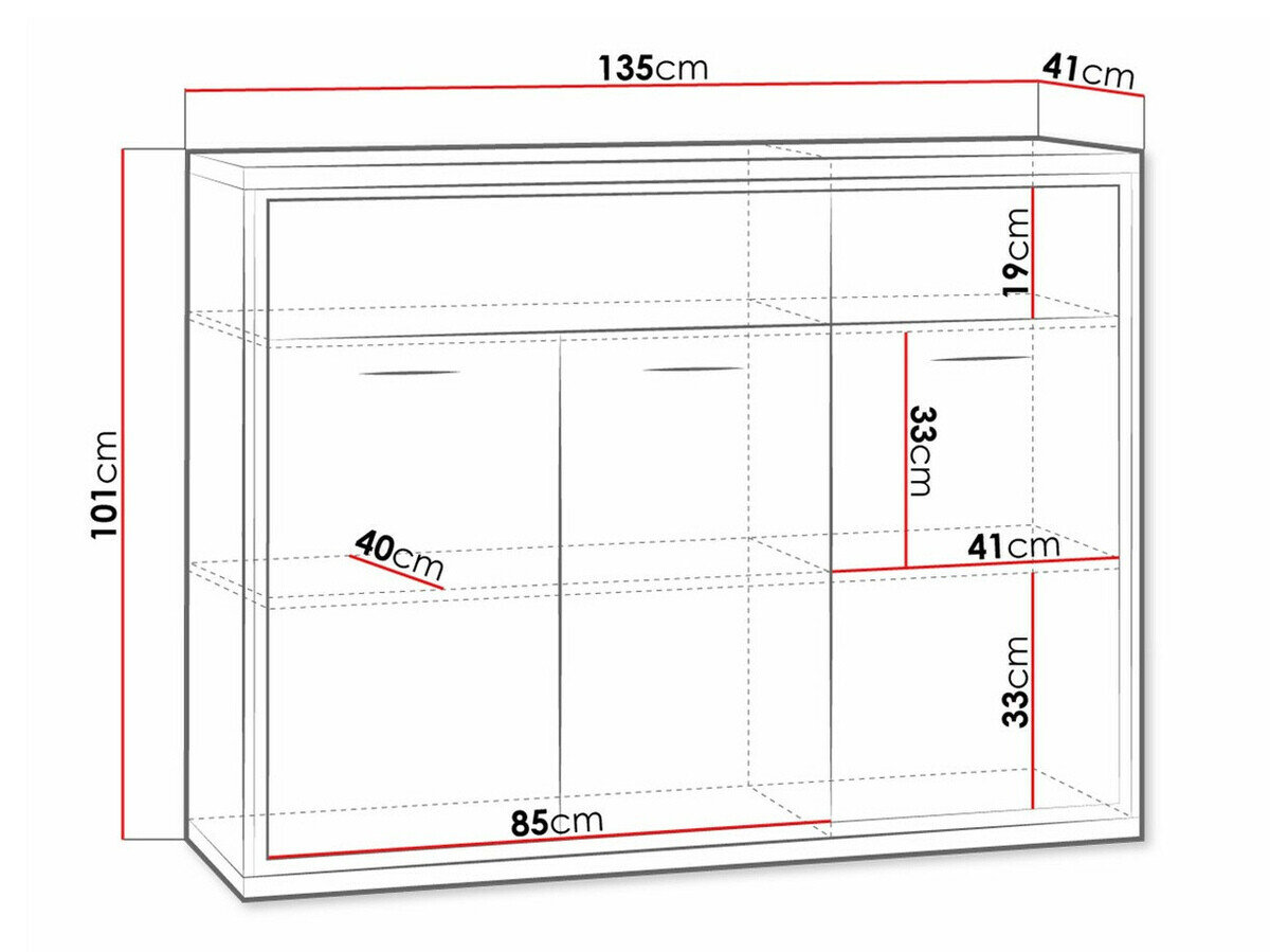Kommode Etrmoni 104 (Lyst træ + Egetræ)