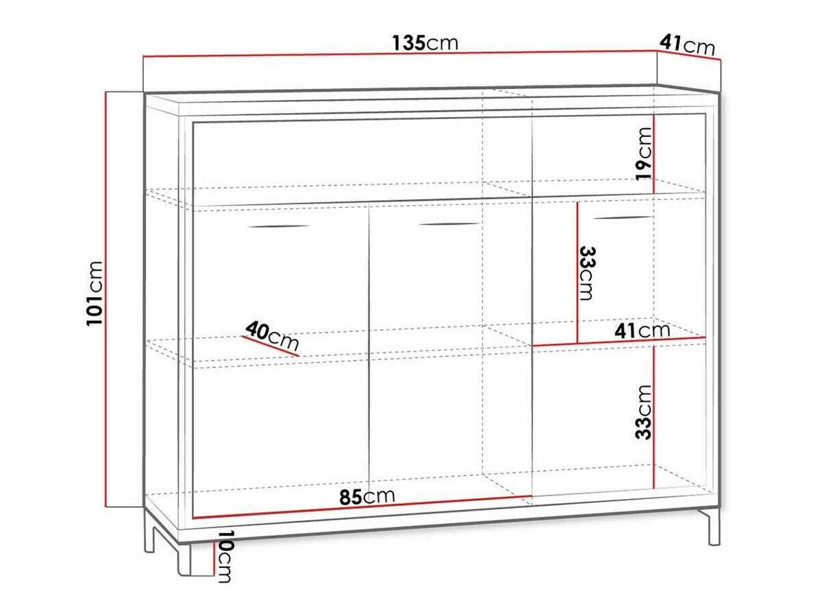 Kommode Etrmoni 104 (Lyst træ + Egetræ)