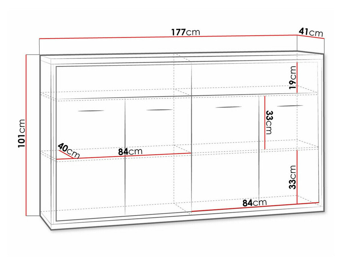 Kommode Etrmoni 105 (Lyst træ + Egetræ)