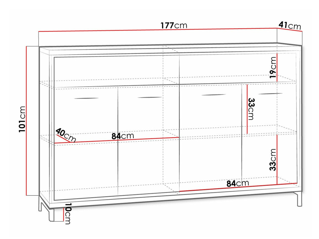 Kommode Etrmoni 105 (Lyst træ + Egetræ)