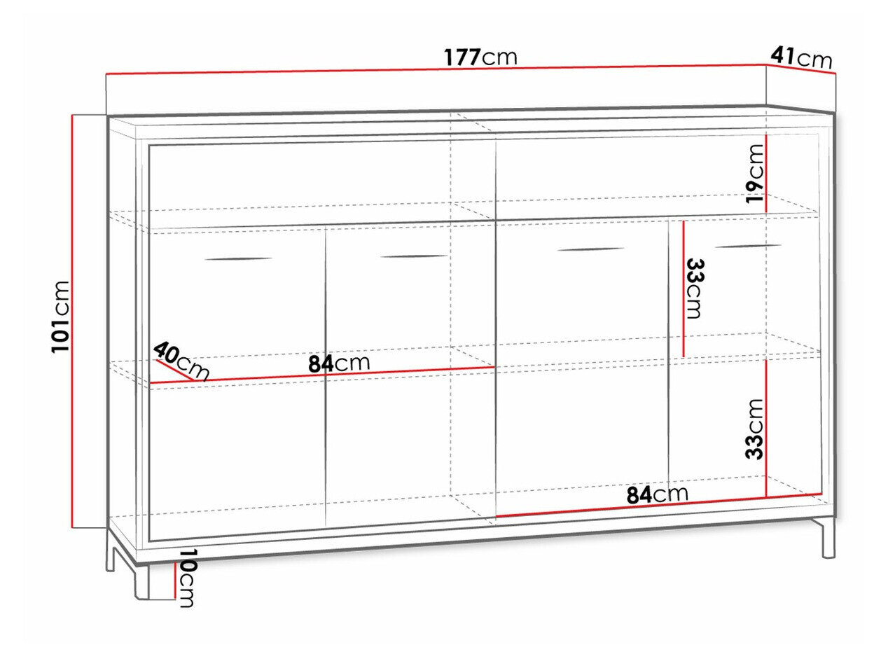 Kommode Etrmoni 105 (Lyst træ + Egetræ)