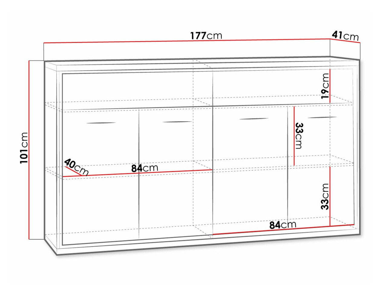 Kommode Etrmoni 105 (Lyst træ)