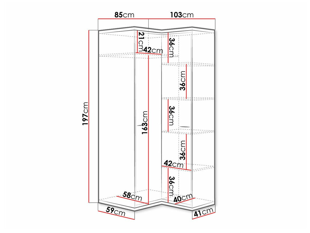 Hjørnegarderob Etrmoni 110
