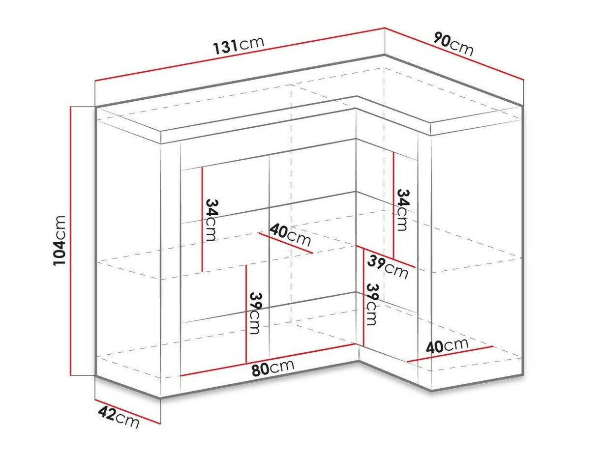 Hjørneskab Serfeno 112 (Mørk aske)