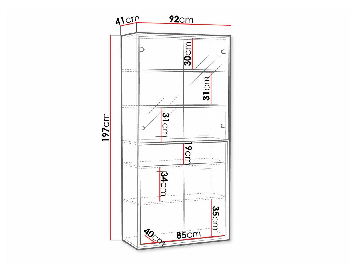 Reol Etrmoni 102 (Lyst træ + Egetræ)