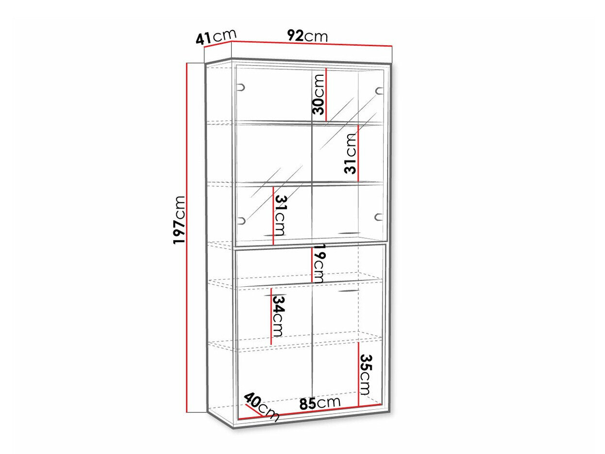 Reol Etrmoni 102 (Lyst træ + Egetræ)