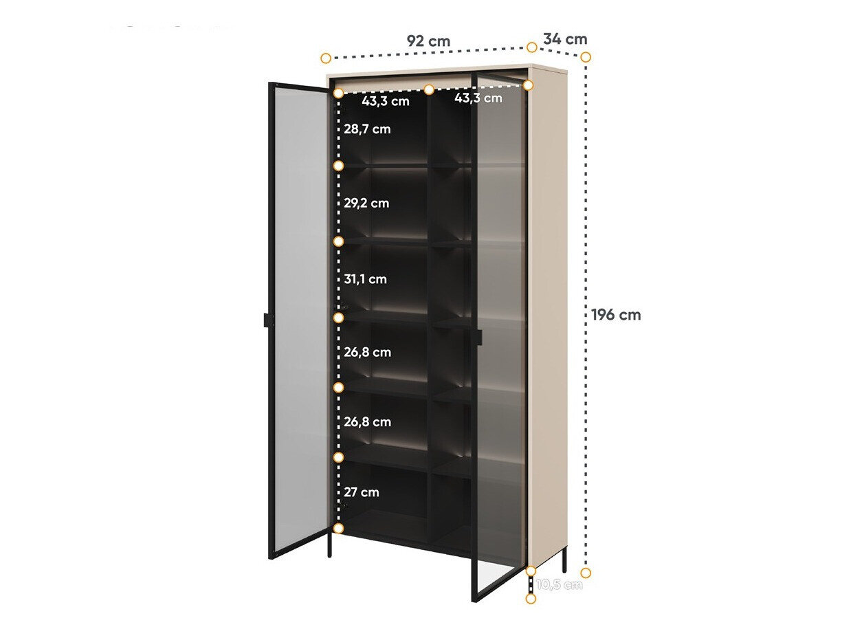 Boekenkast Fernolu 106 (Beige + Zwart)