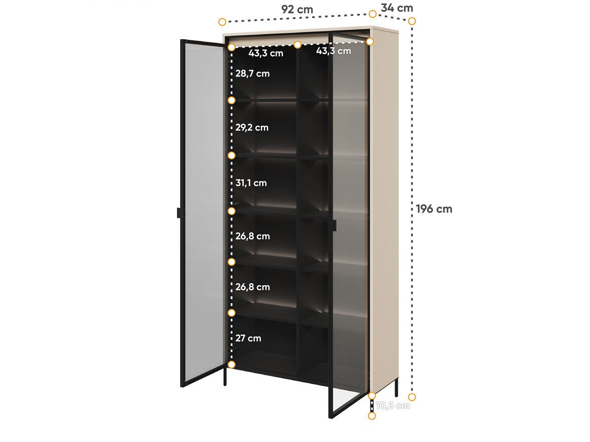Boekenkast Fernolu 106 (Beige + Zwart)