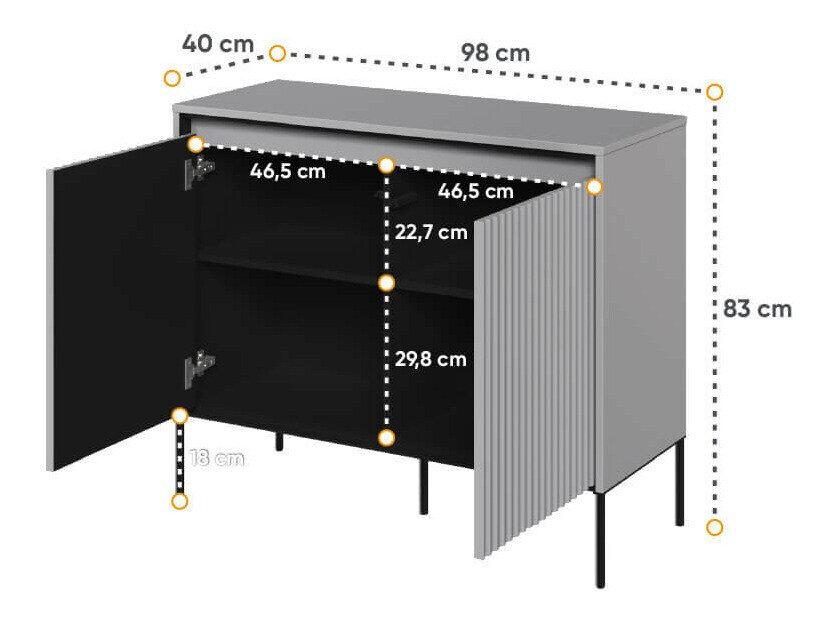 Dressoir Fernolu 101 (Grijs + Zwart)