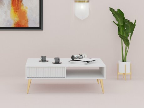 Salontafel Cirferi 103 (Wit + Gouden)
