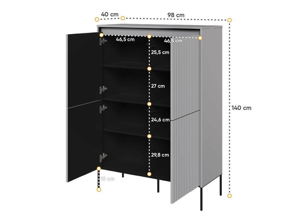 Skænk Fernolu 102 (Grå + Sort)