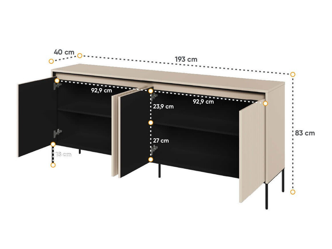 Skænk Fernolu 103 (Beige + Sort)