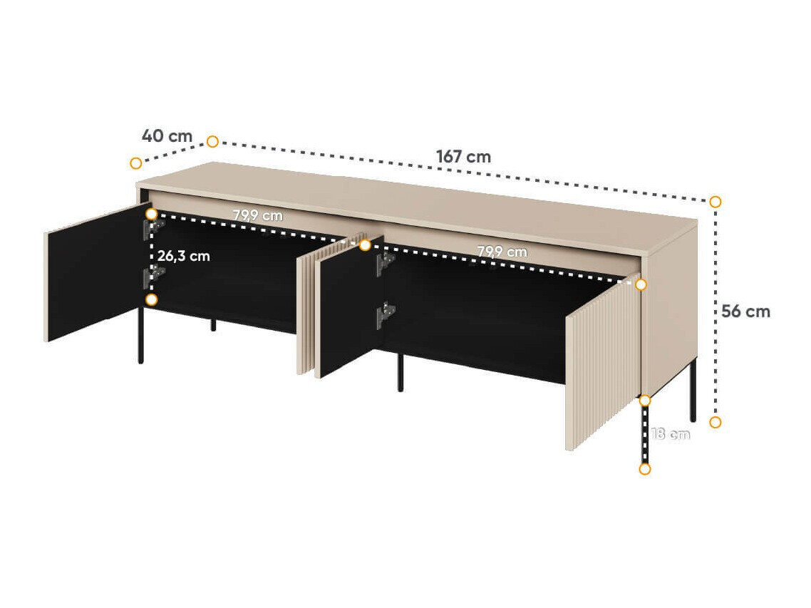TV-meubel Fernolu 104 (Beige + Zwart)