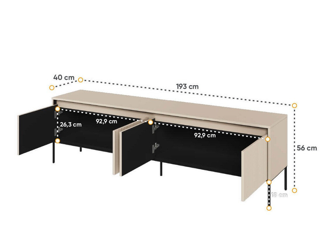 TV-meubel Fernolu 105 (Beige + Zwart)