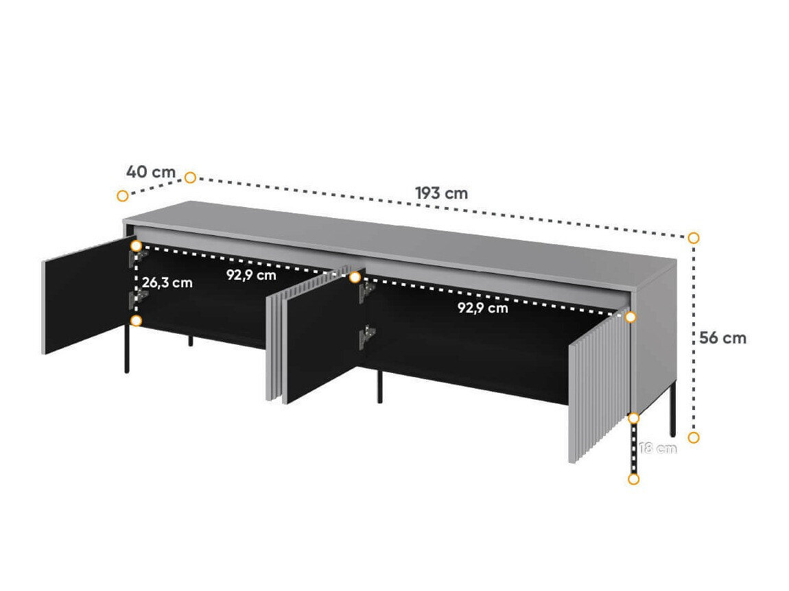 TV-meubel Fernolu 105 (Grijs + Zwart)