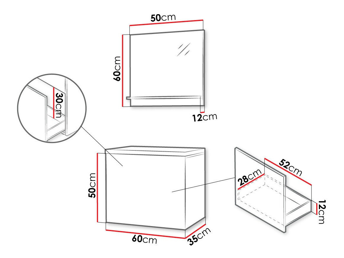 Badeværelsessæt Comfivo Livciro 100 (Hvid)