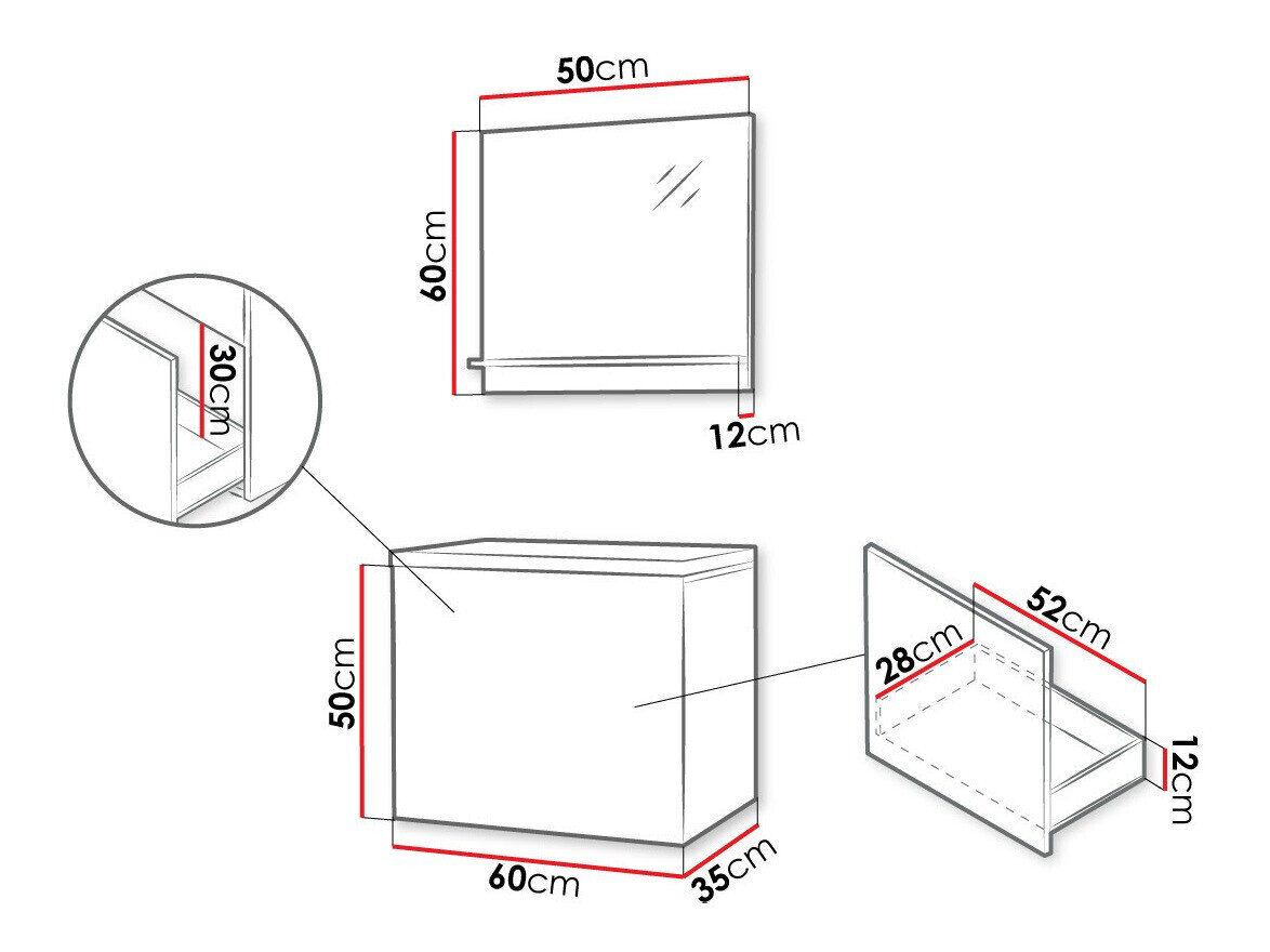 Badeværelsessæt Comfivo Livciro 100 (Sort + Grafit)